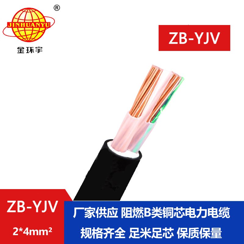 金環宇電纜 阻燃yjv電纜 ZB-YJV 2X4平方 深圳電纜批