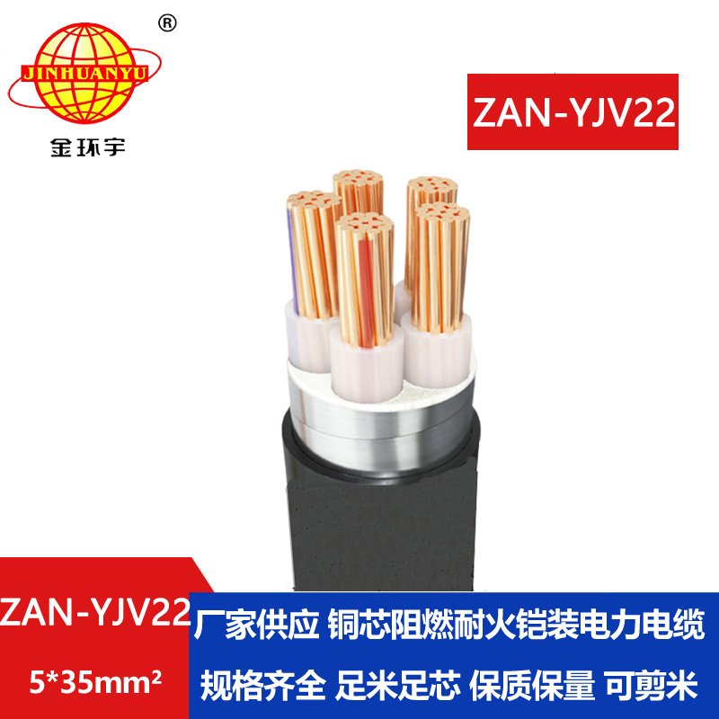 金環宇電線電纜 阻燃耐火電纜ZAN-YJV22-5X35平方 鎧