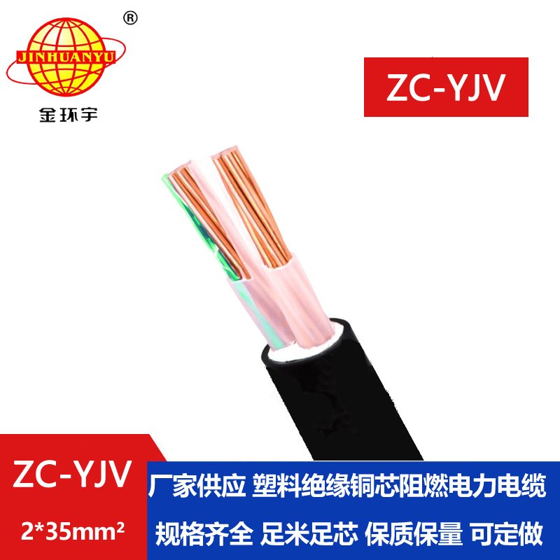 金環宇電線電纜 yjv二芯電纜ZC-YJV 2X35平方 阻燃電