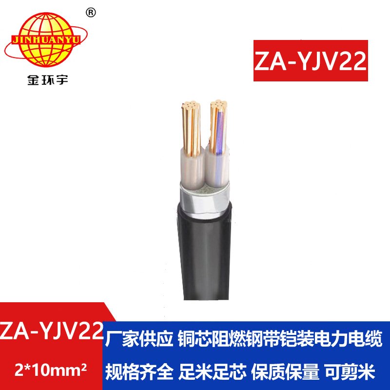 金環宇電纜 A級阻燃埋地鎧裝電纜ZA-YJV22-2X10 鎧裝